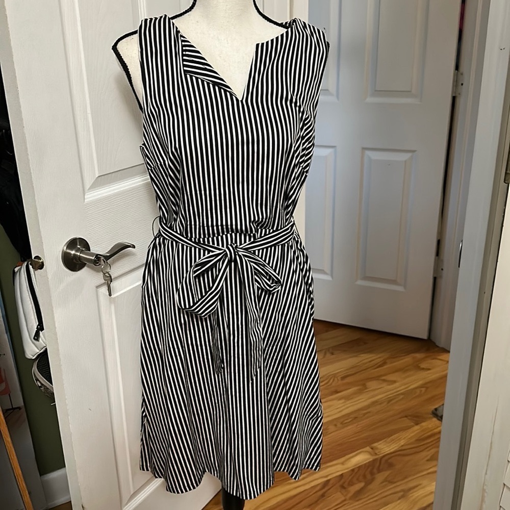 Loft striped cotton sleeveless dress